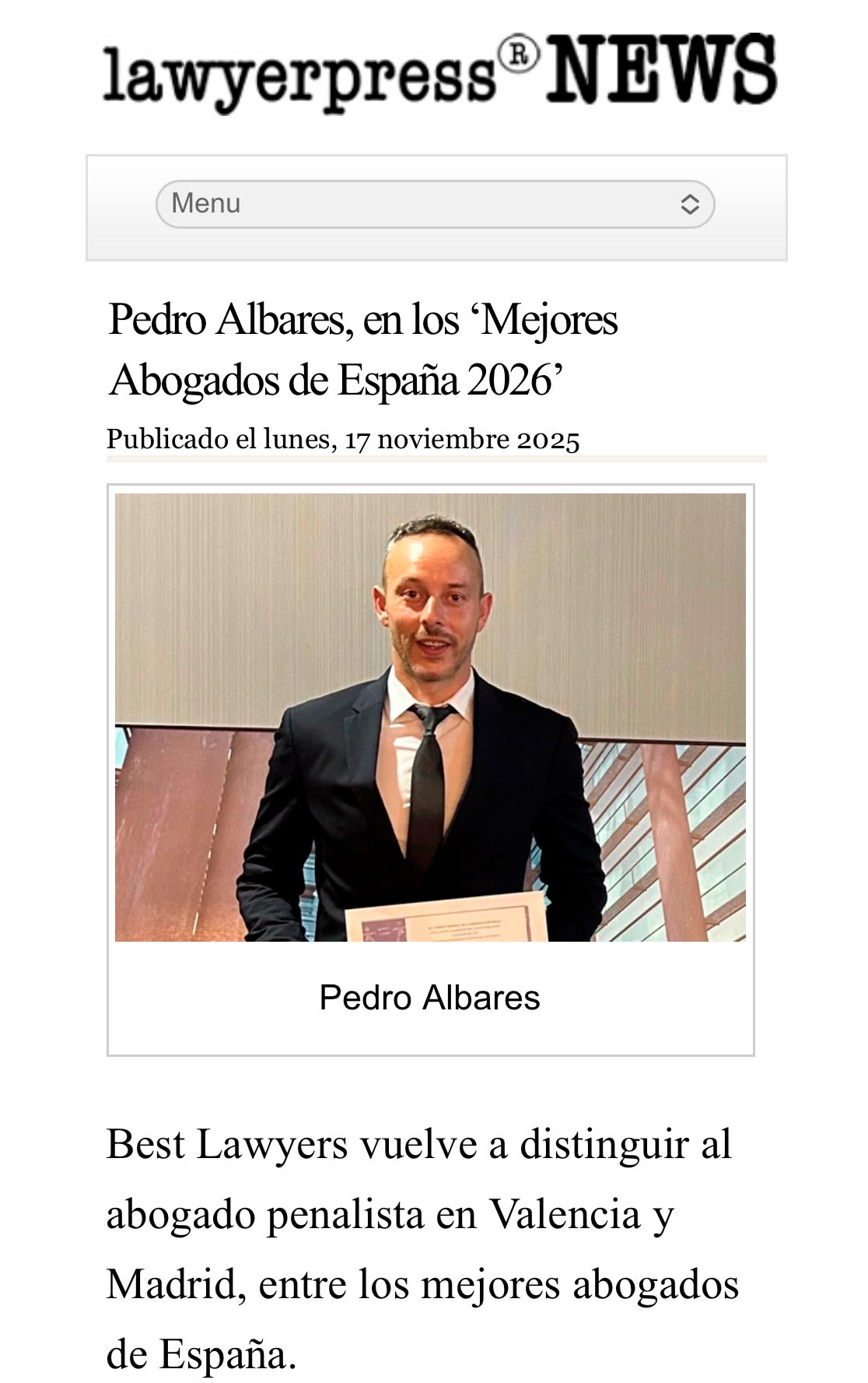 Best Lawyers 2026 Pedro Albares