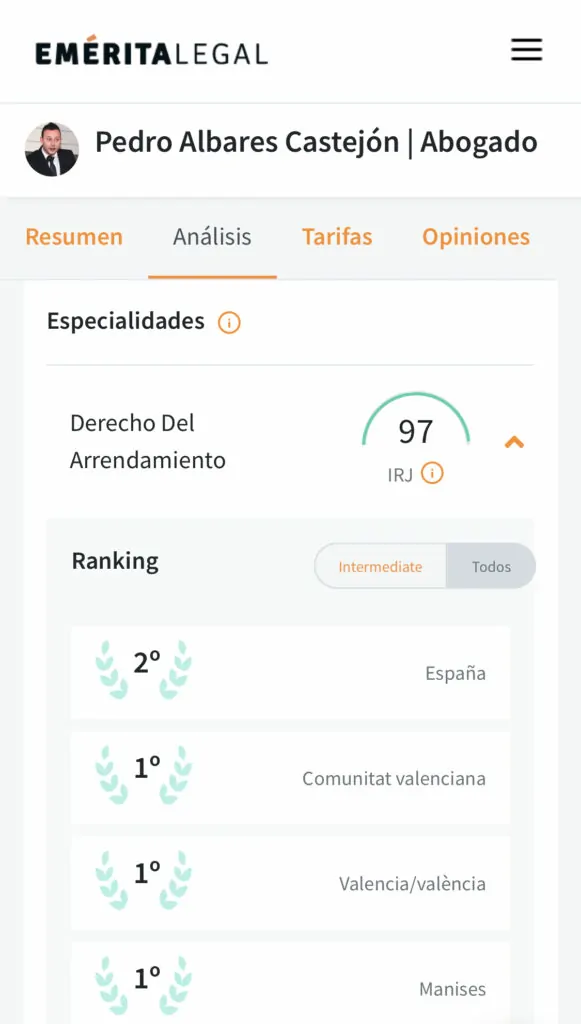 Mejor Abogado de Derecho del Arrendamiento en Valencia