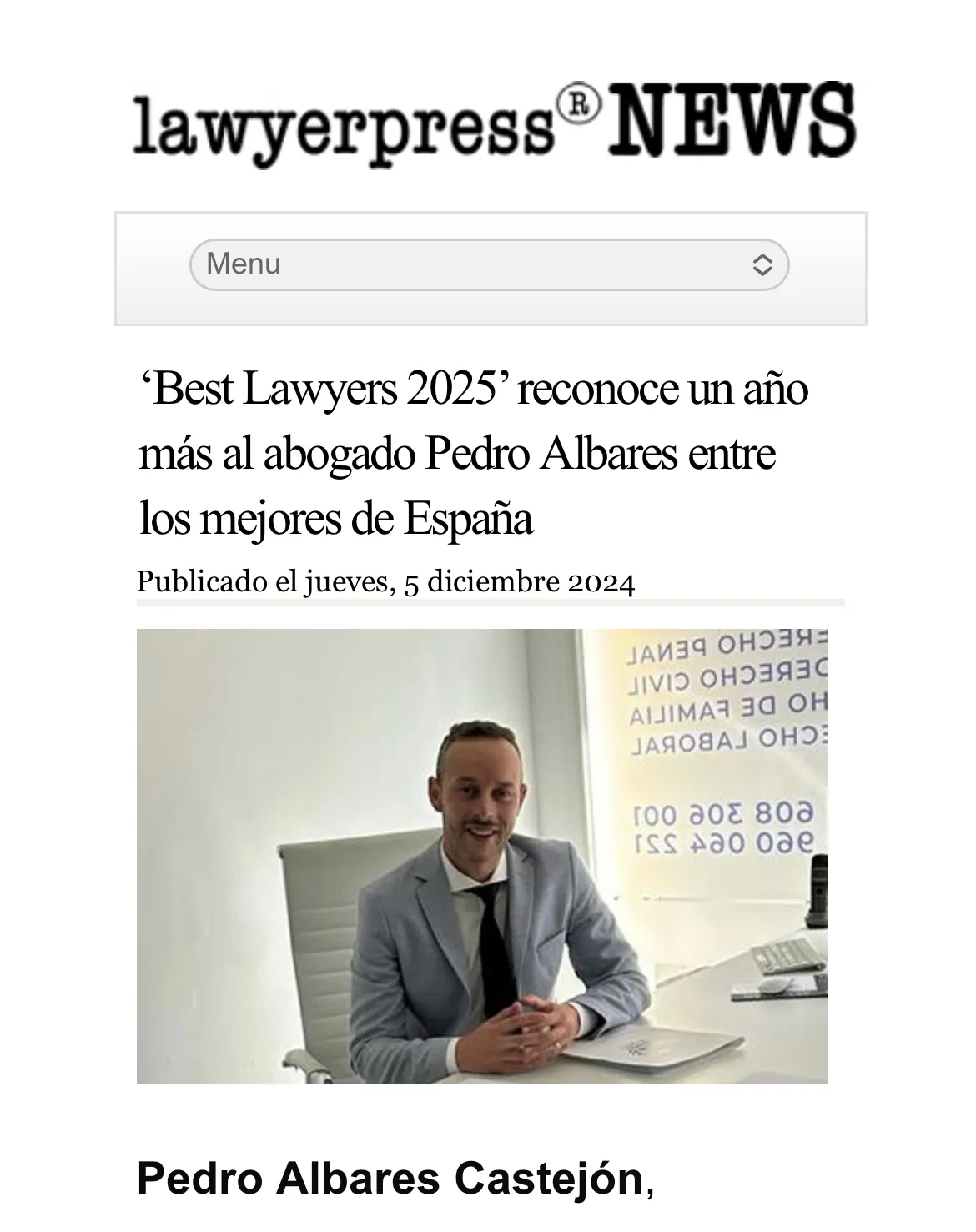 Mejor abogado penalista en los European AI Awards 2026