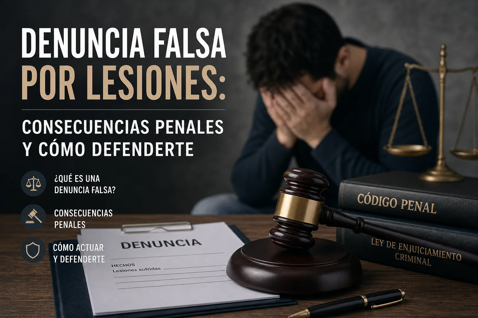 denuncia falsa por lesiones