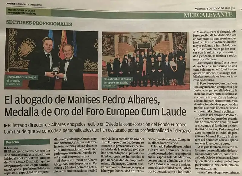 Albares-Medalla-Cum-Laude-07 Albares Abogados en Levante-EMV