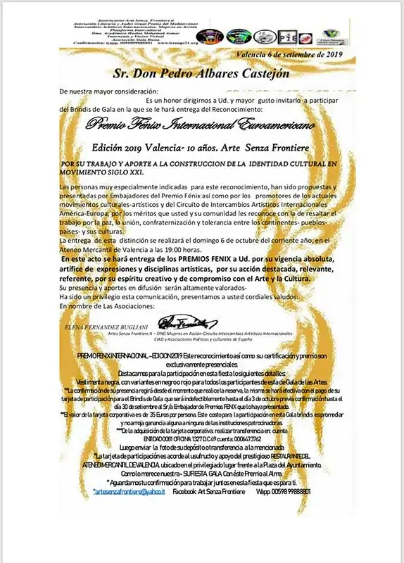 Premio-Fenix-de-Oro-02 Diploma Premio Fénix de Oro